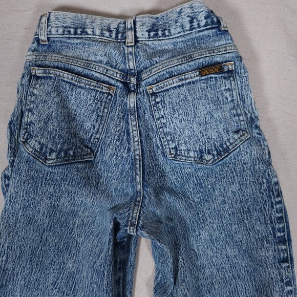 Vintage Sasson Acid Washed Blue Jeans Womens Size 9 Tapered Denim Pants FLAW - Picture 12 of 16